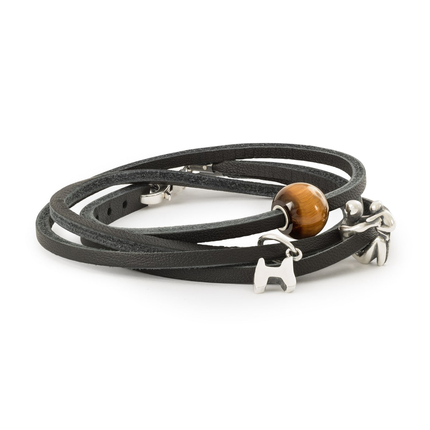 Leather Bracelet Black/Silver