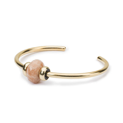 Gold Bangle with Feldspar Moonstone