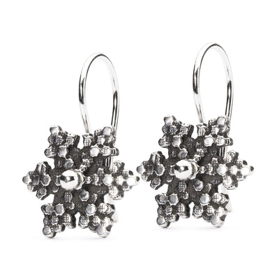 Snow Star Earrings with Silver Earring Hooks