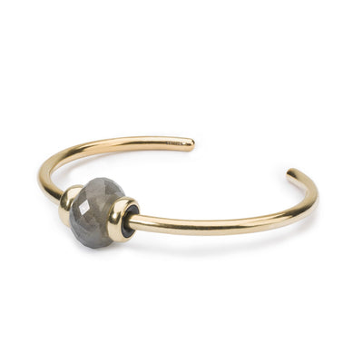 Gold Bangle with Labradorite